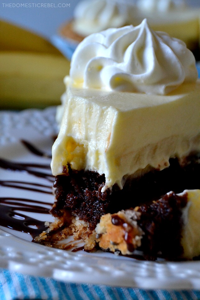 Brownie Bottom Banana Cream Pie | The Domestic Rebel
