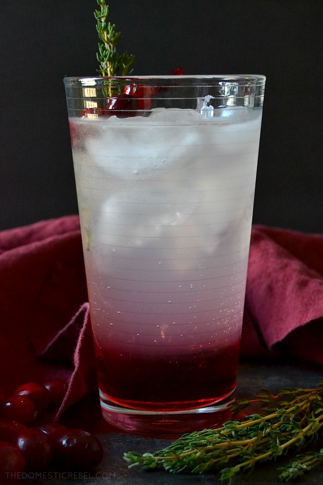 This Cranberry Thyme Vodka Lemonade is fizzy, earthy, bright and refreshing with a hint of sweetness from the homemade cranberry thyme syrup. It reminds me of a headstrong Capricorn who appreciates tradition! 