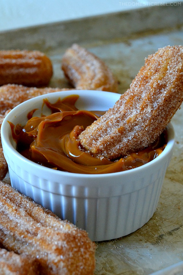 These Perfect & Easy Homemade Churros are light and crispy with soft, fluffy interiors and an amazing cinnamon sugar flavor! You won't believe how simple these are to make, too! Perfect for Mexican food night, Cinco de Mayo or parties! 