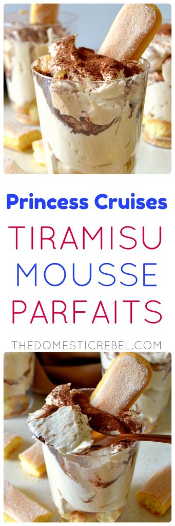 These easy, fast TIRAMISU MOUSSE PARFAITS come together in minutes and taste just like tiramisu but in a creamy, dreamy mousse! They taste EXACTLY like Sabatini's Tiramisu on-board the Caribbean Princess cruise ship! So delicious! 