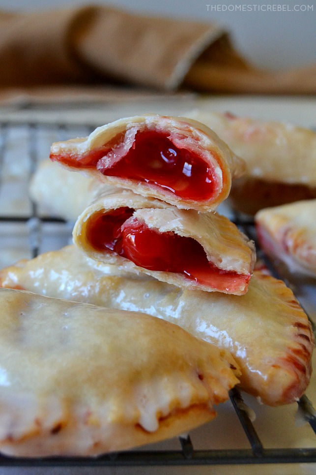 These Air Fryer Cherry Hand Pies are addictive, irresistible, two-bite hand pies filled with juicy cherry pie filling (or any flavor you like!). Made in the air fryer (with a regular oven direction too!), they're crisp and tender and SO easy! You do not want to miss this recipe! 
