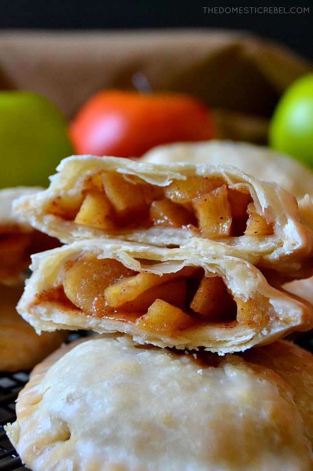 These Air-Fryer Apple Hand Pies are going to be a staple in your kitchen! Tender, buttery and flaky pies air-fried to perfection and filled with a bubbly, gooey homemade apple pie filling. So easy, delicious and irresistible! 