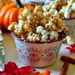 This Pumpkin Spice Caramel Popcorn is an easy, addictive treat everyone will love! Crunchy, crispy, salty popcorn coated in a homemade, gooey & buttery caramel sauce with lots of pumpkin pie spice for a kick! Just try not to eat the whole batch!