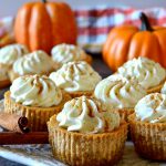 These Mini Pumpkin Cheesecakes are not only adorable, but easy and delicious too! Cool, creamy, and perfectly spiced pumpkin cheesecakes with a buttery graham cracker crust and freshly whipped cream! Perfect for the holidays!