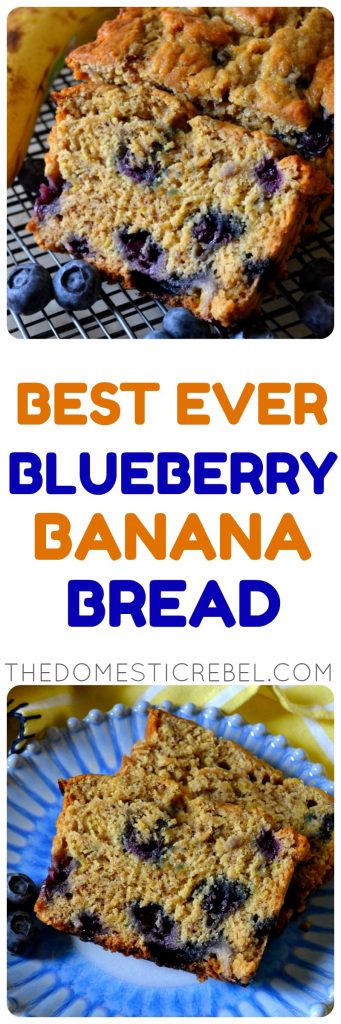 blueberry banana bread collage