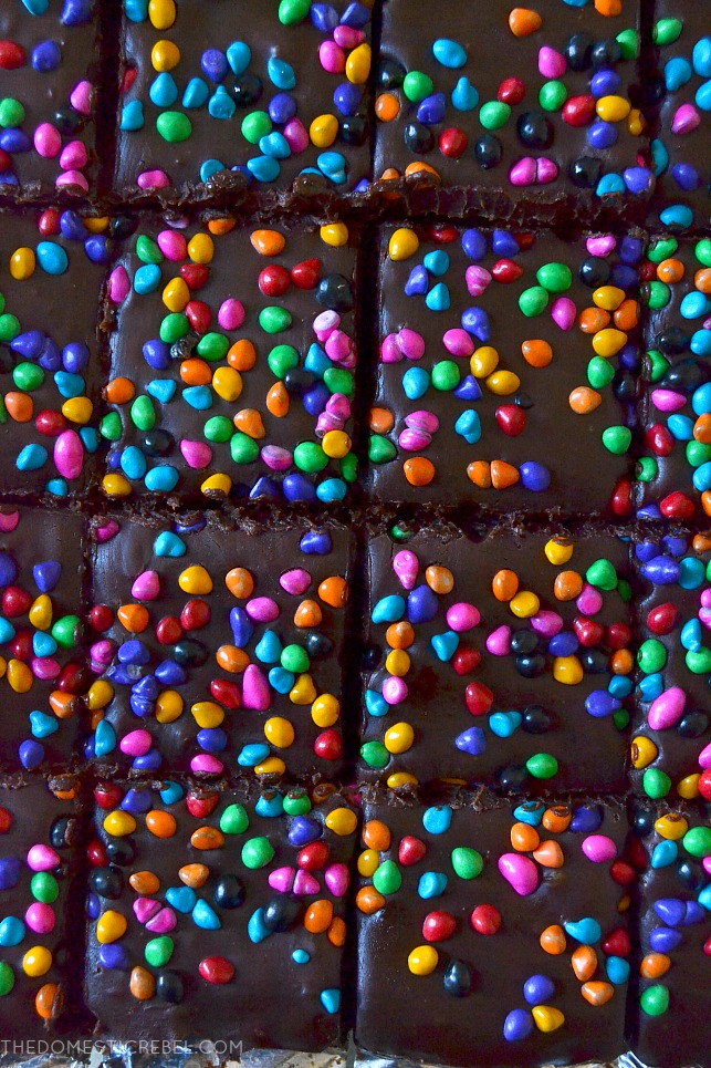copycat cosmic brownies arranged in rows