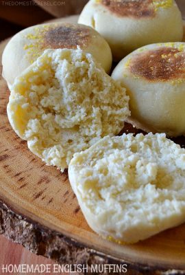 These Homemade English Muffins are the BEST EVER! Super soft and moist with perfect signature nooks & crannies and a crisp outer crust. The perfect vessel for breakfast sandwiches, mini pizzas or simply toasted with salted butter. Super easy too!
