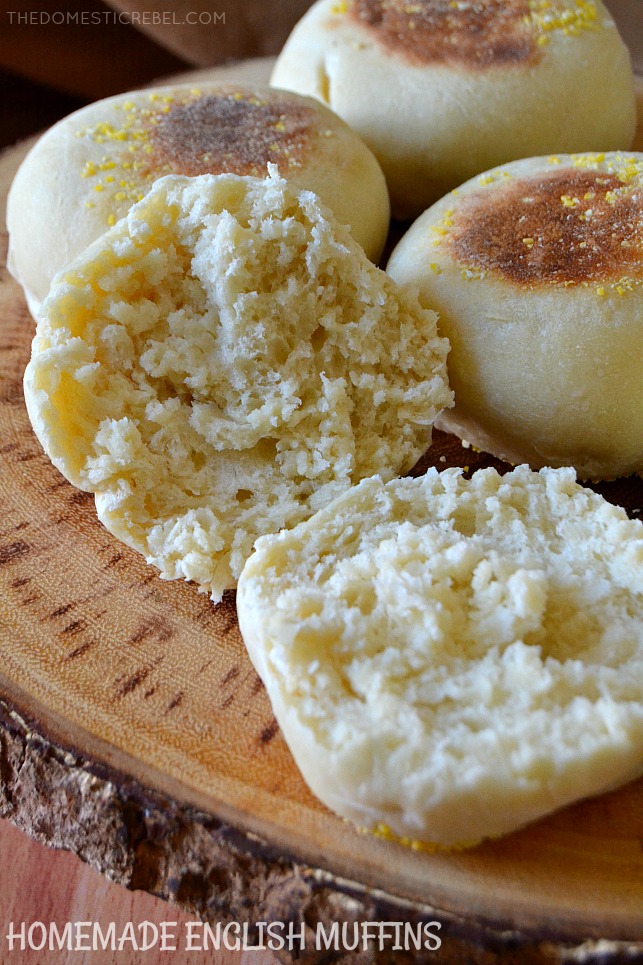 These Homemade English Muffins are the BEST EVER! Super soft and moist with perfect signature nooks & crannies and a crisp outer crust. The perfect vessel for breakfast sandwiches, mini pizzas or simply toasted with salted butter. Super easy too! 