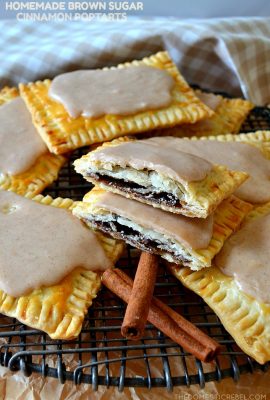 These Homemade Brown Sugar Cinnamon Pop-Tarts are soon to be a huge hit in your household! Buttery, flaky, sweet and simple, they're filled with an amazing brown sugar & cinnamon filling and topped with a cinnamon vanilla glaze!