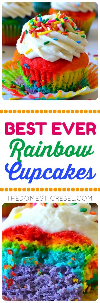 Best Ever Rainbow Cupcakes collage