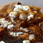 smores cookie bars on wire rack