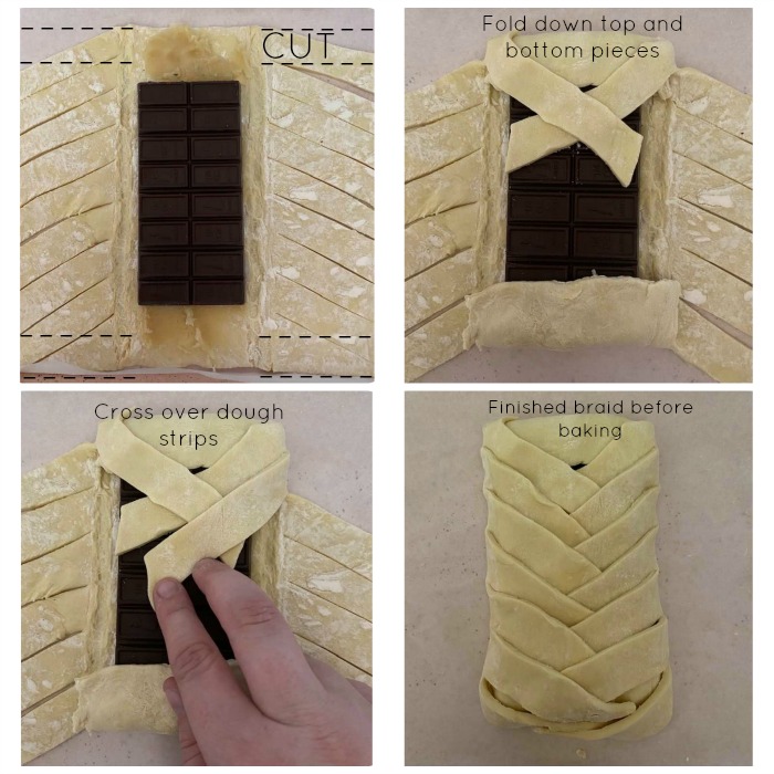 chocolate almond pastry diagram for how to prepare danish