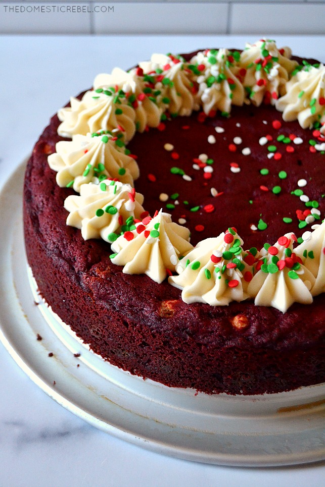 Deep Dish Red Velvet Cookie Cake | The Domestic Rebel