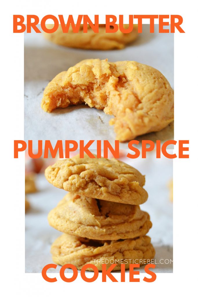 brown butter pumpkin spice cookies photo collage