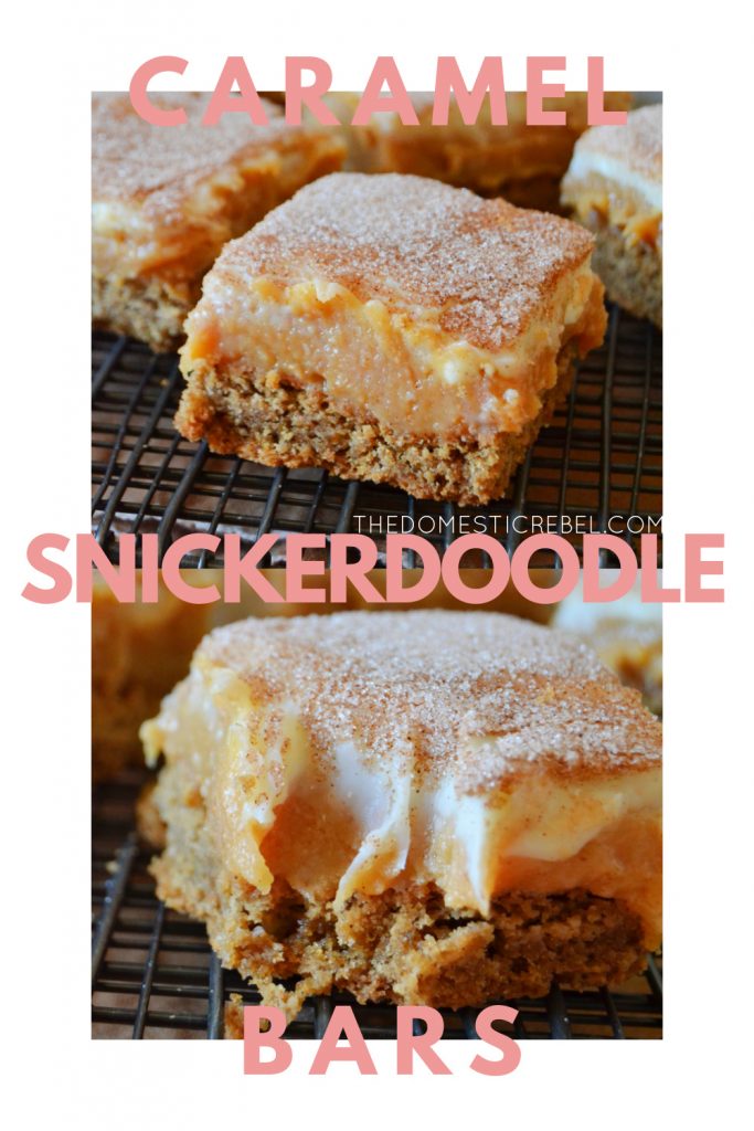 caramel snickerdoodle bars photo collage
