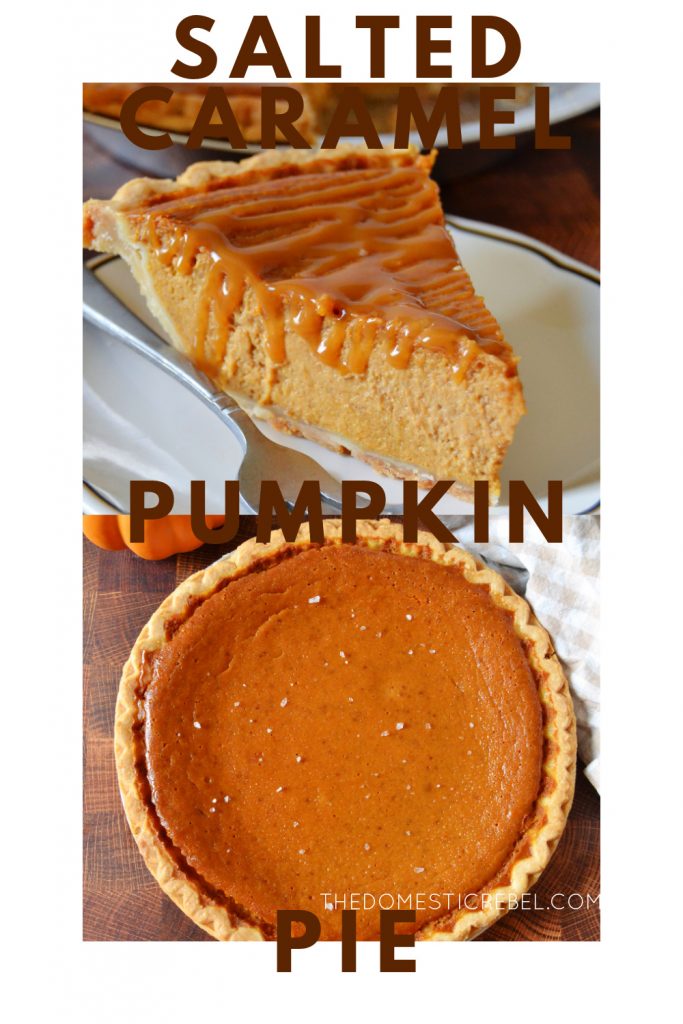 salted caramel pumpkin pie photo collage