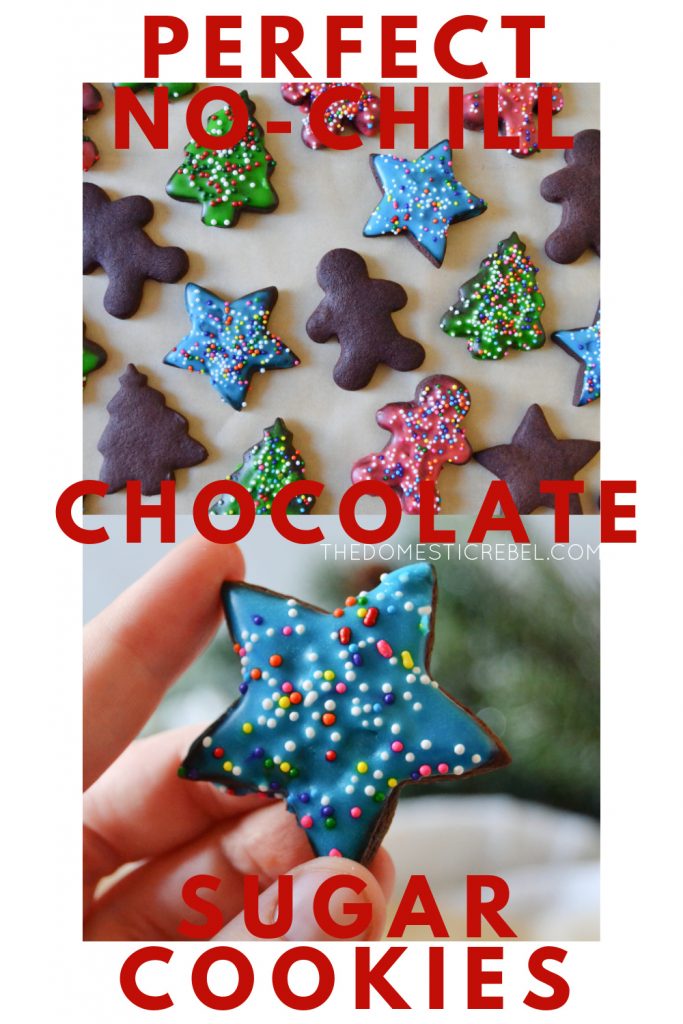 perfect no-chill chocolate sugar cookies photo collage