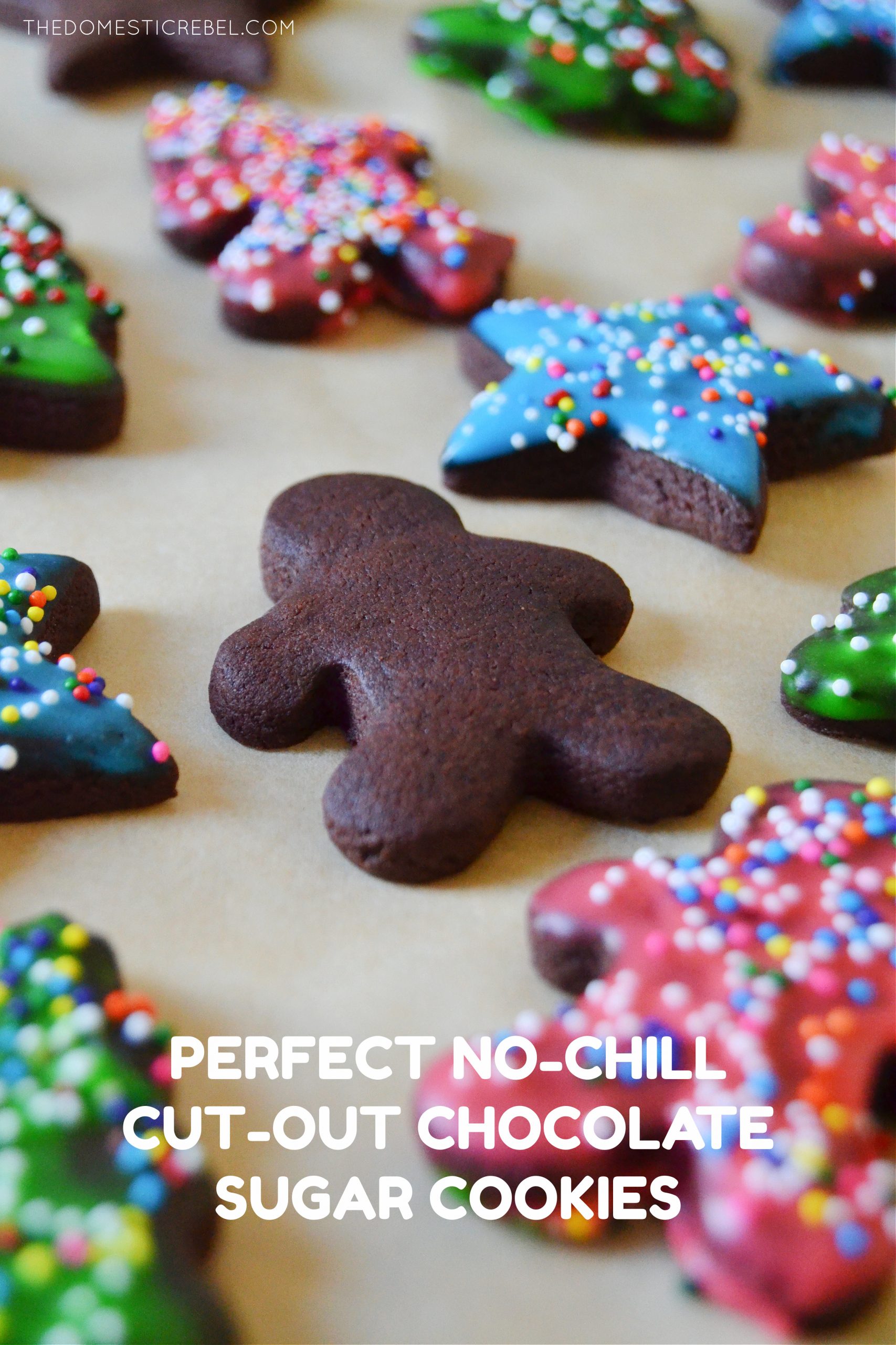 Perfect No-Chill Chocolate Cut-Out Sugar Cookies | The Domestic Rebel