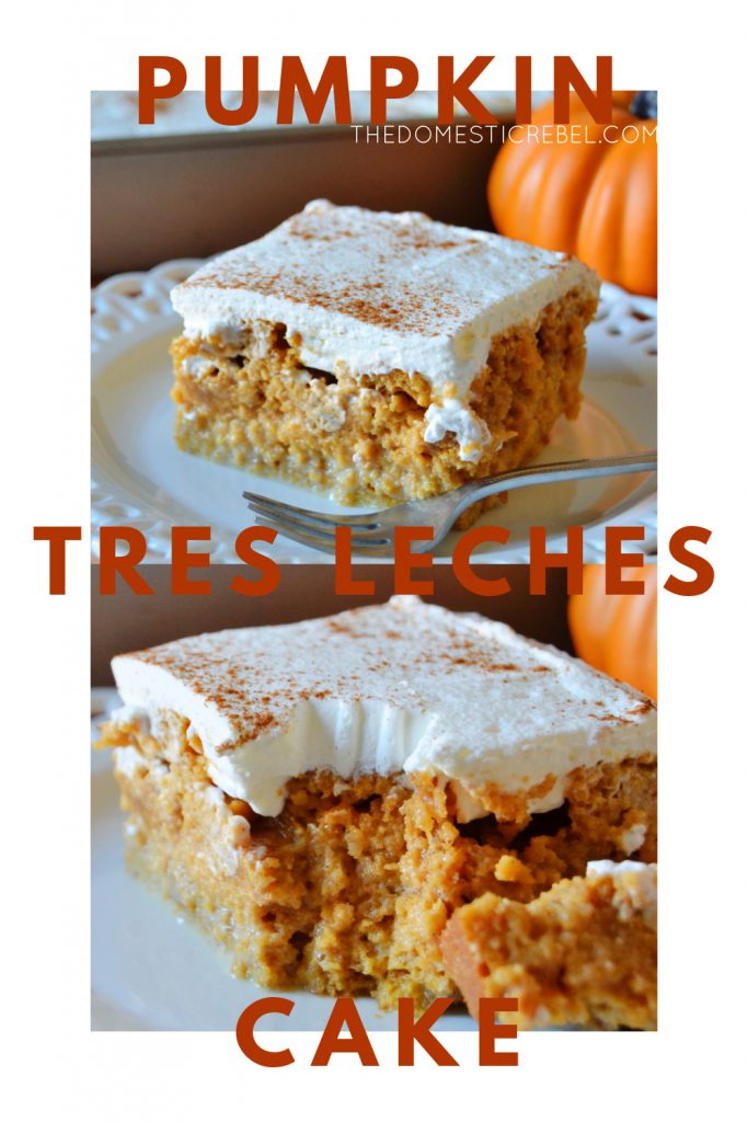 pumpkin tres leches cake photo collage