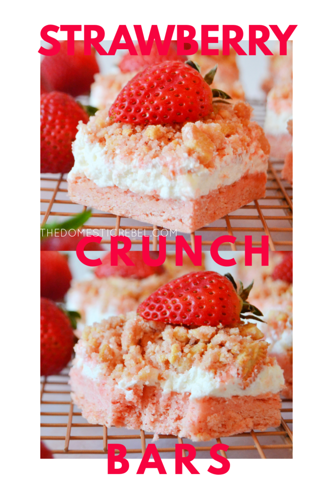 strawberry crunch bars photo collage