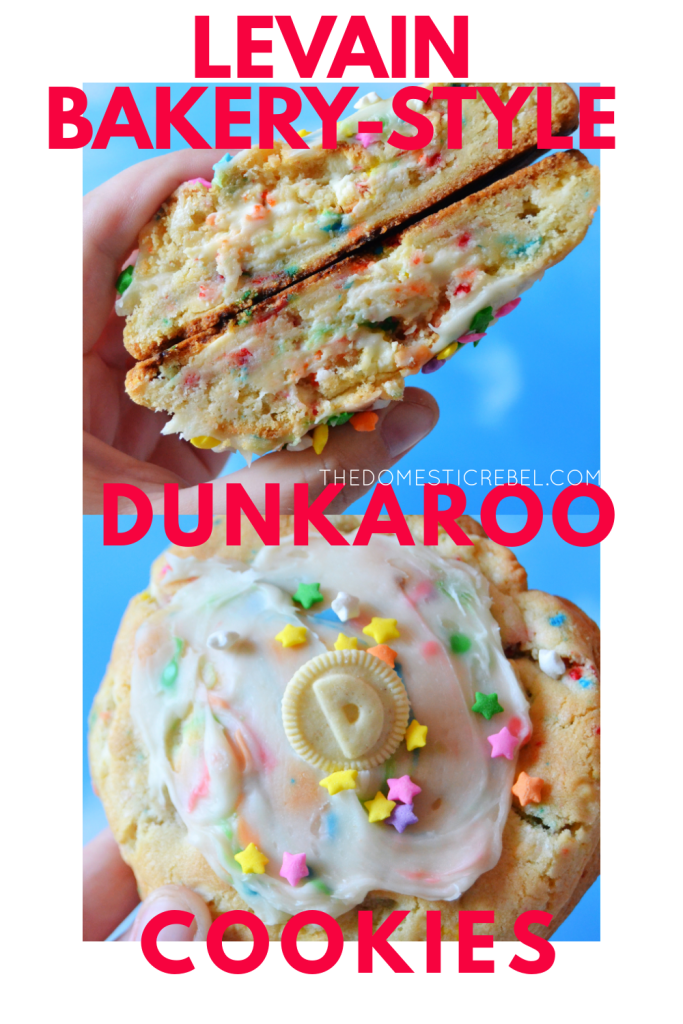 levain bakery-style dunkaroo cookies photo collage