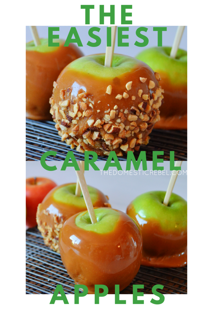 easiest caramel apples photo collage