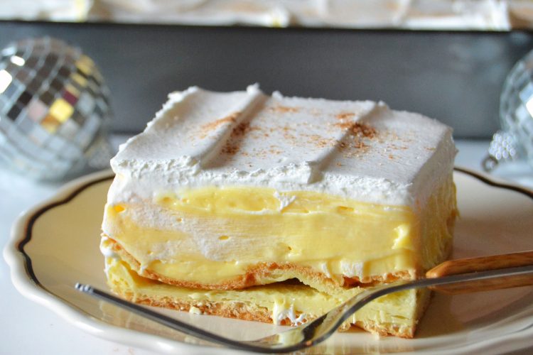 Eggnog Cream Puff Cake