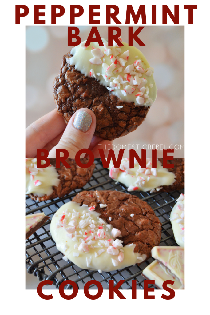 peppermint bark brownie cookie photo collage